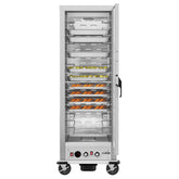 33 in. Commercial Insulated Heated Holding/Proofing Cabinet with Wire Racks and Solid Door in Silver (KM-CHP36-WISS)